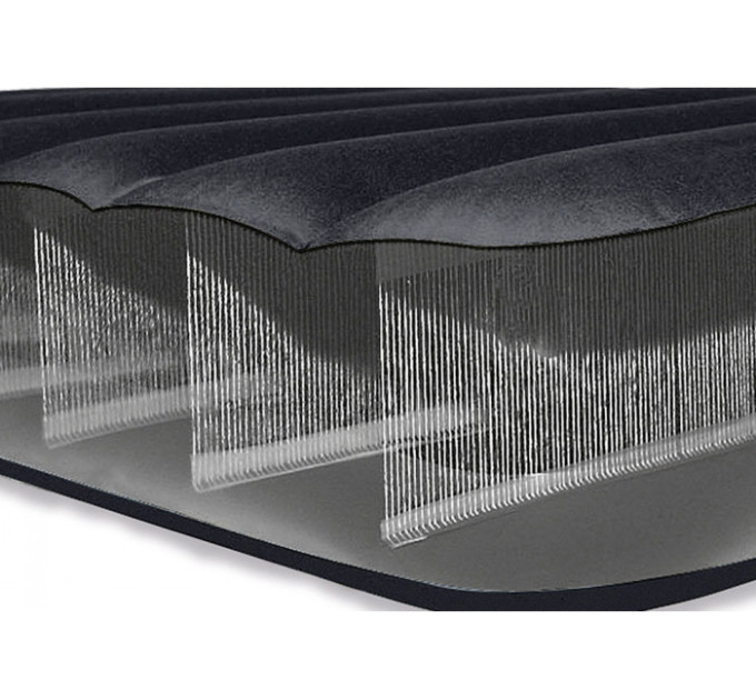 64148 Надувной матрас 137х191х25см с подголовником, встр.насос 220В, до 272кг