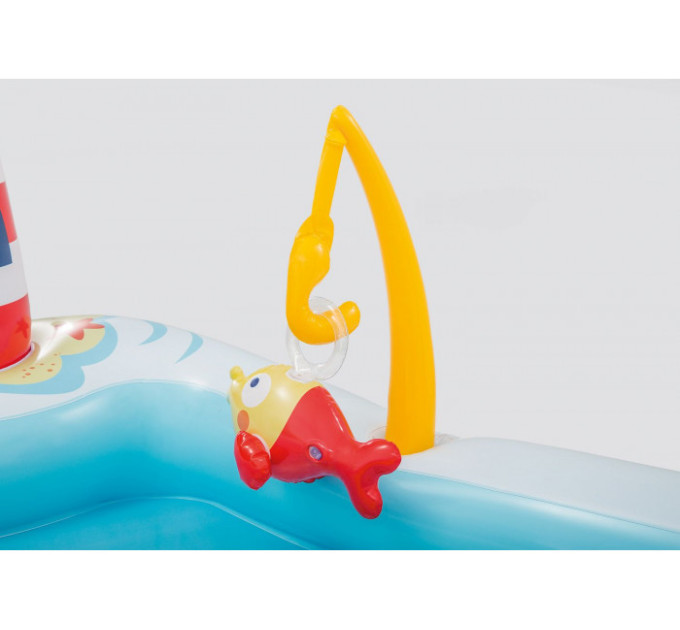 57162 Игровой центр 218х188х99см "Веселая рыбалка" с разбрыз., горкой и игрушками, 182л, до 81кг, от 2 лет