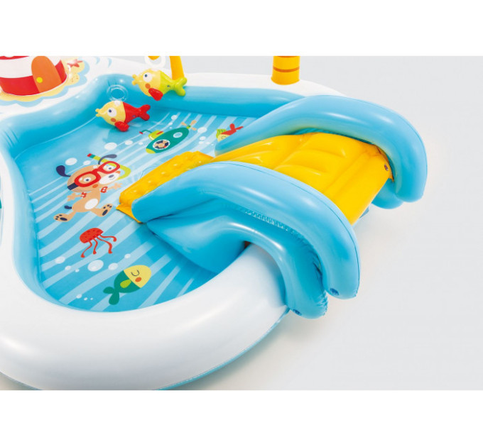 57162 Игровой центр 218х188х99см "Веселая рыбалка" с разбрыз., горкой и игрушками, 182л, до 81кг, от 2 лет