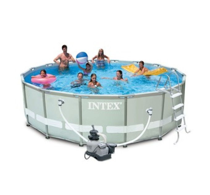 28324 Каркасный бассейн Ultra Frame, 488х122см, 19156л, песочн.фил-насос 4500л/ч, лестн., тент, подстилка
