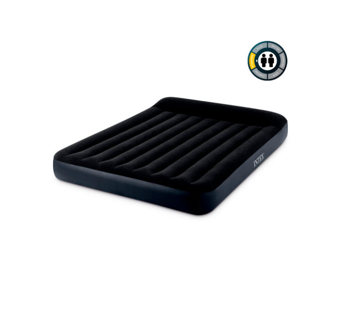 64143 Надувной матрас 152х203х25см с подголовником, до 272кг