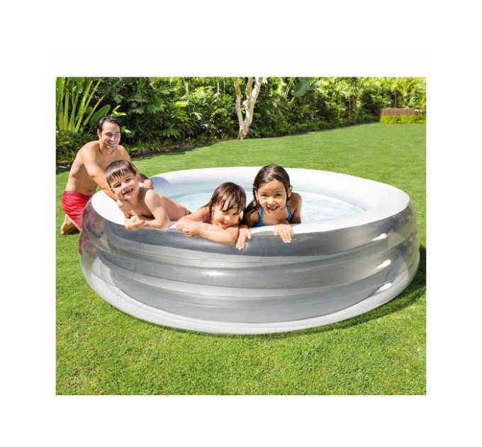 57192 Бассейн серебристый 229х51см, от 3 лет