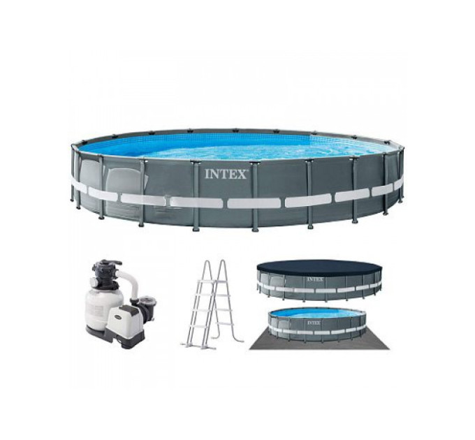 26334 Каркасный бассейн Ultra XTR Frame 610х122см, 30079л, песч.фил.-нас. 7900л\ч, лестница, тент, подст.