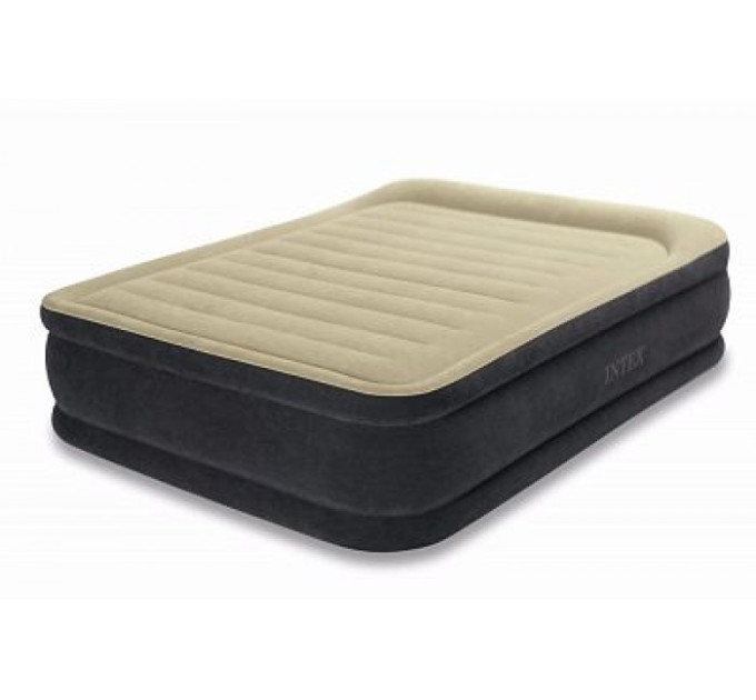 64404 Надувная кровать Premium Comfort 152х203х33см с подголовником, встроенный насос 220V