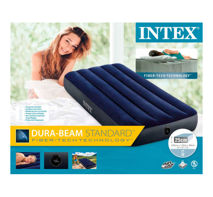 64756 Надувной матрас 76х191х25см "Classic" до 136кг