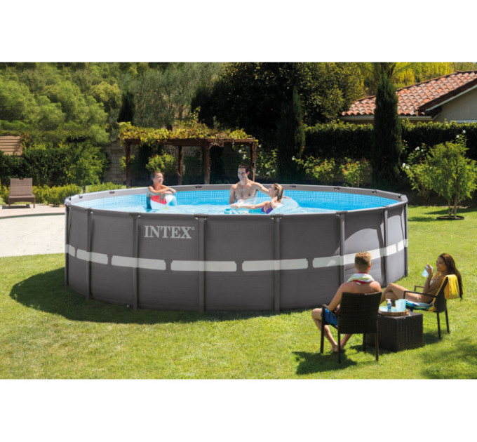 26324 Каркасный бассейн ULTRA XTR FRAME 488х122см ,19156л, песочн.фил.-насос 4500л\ч, лестница, тент, подстилк