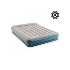 64118 Надувная кровать 152х203х30см с подголовником, встр.насос 220В, до 272кг