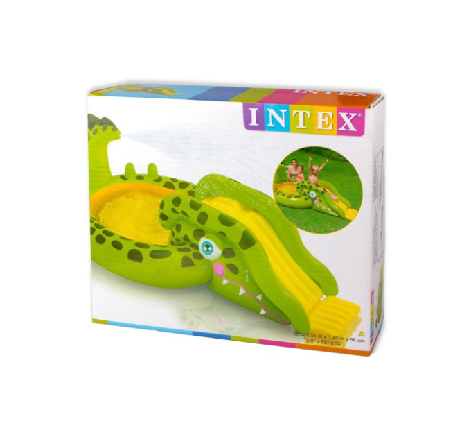 57132 Игровой центр 251х140х86см "Крокодил" с разбрызгивателем и горкой, от 3 лет