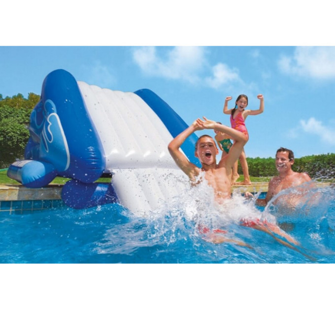 58849 Надувная горка 333х206х117см "Клёвый всплеск" с разбрызгивателем, до 80кг, от 6 лет