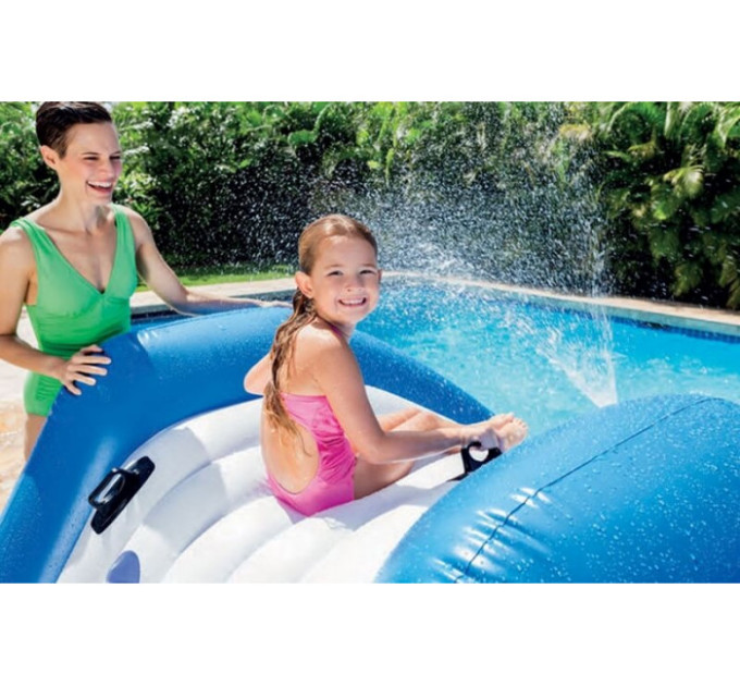 58849 Надувная горка 333х206х117см "Клёвый всплеск" с разбрызгивателем, до 80кг, от 6 лет