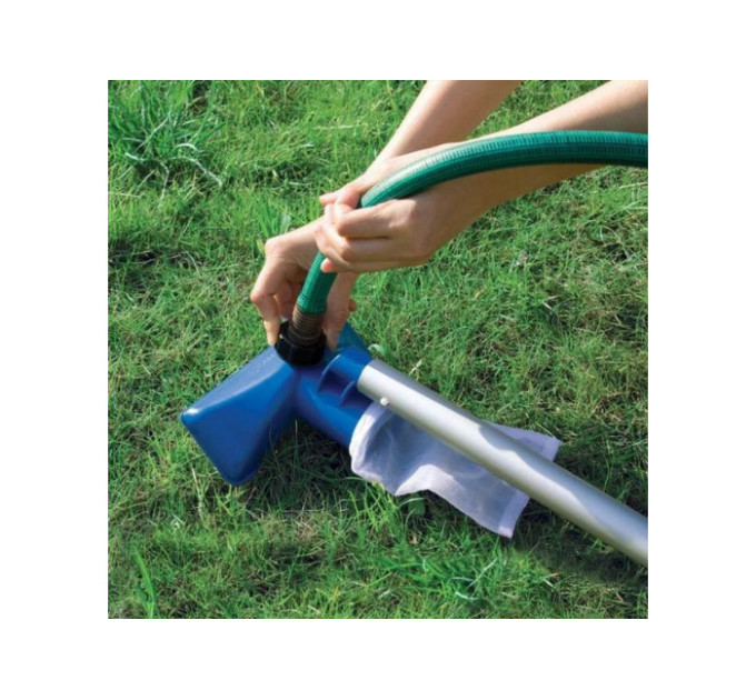 28002 Набор для чистки бассейна до 488см (ручка 239см, сачок и вакуумная насадка с мешком)