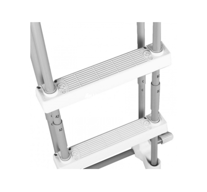 28076 Лестница для бассейнов до 122см, 3 ступеньки, с площадкой, с защитой