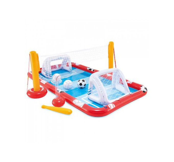 57147 Игровой центр 325х267х102см "Активный спорт" с воротами, волей.сеткой и мячами, 470л, от 3 лет