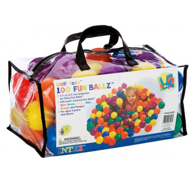 49602 Пластиковые мячи 6.5см, 100шт для игровых центров, от 2 лет