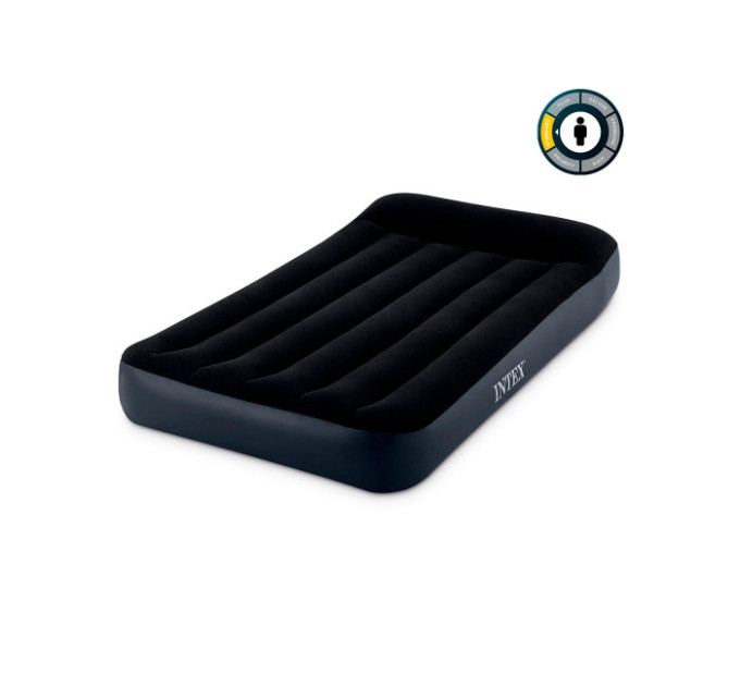 64146 Надувной матрас 99х191х25см с подголовником, встр.насос 220В, до 136кг