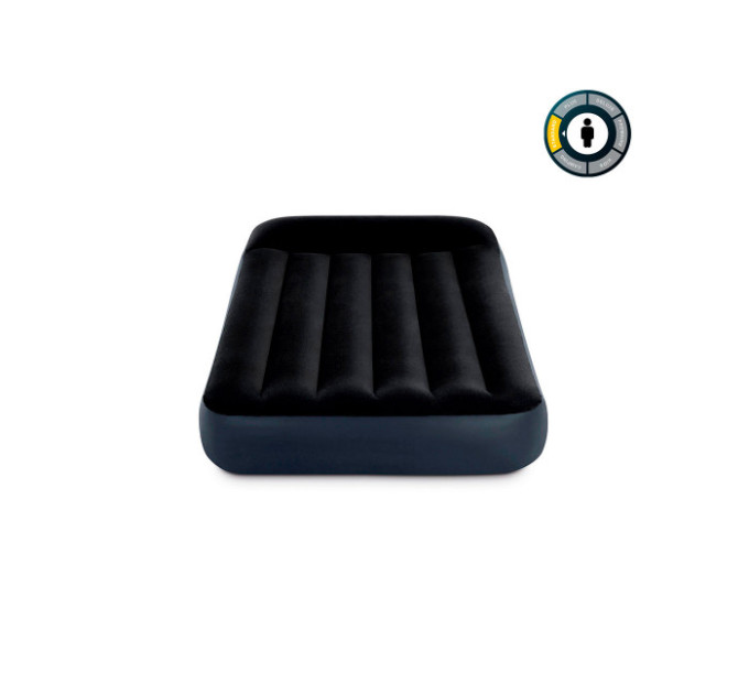 64146 Надувной матрас 99х191х25см с подголовником, встр.насос 220В, до 136кг