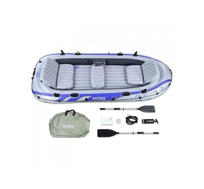 68325 Надувная лодка "Excursion 5" 366х168х43см, алюм.вёсла 137см, насос 68614, до 600кг