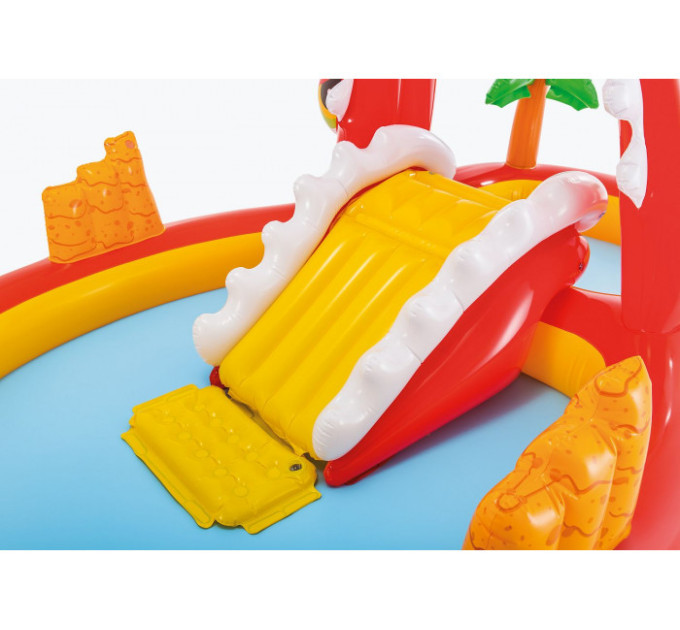 57160 Игровой центр 259х165х107см "Веселый Дино" с горкой, фонтанами и кольцами, от 3 лет