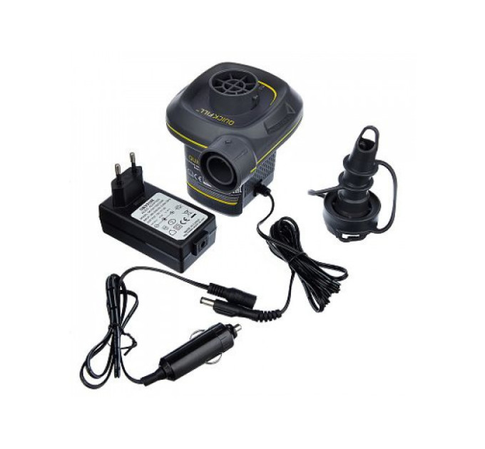 66634 Насос электрический 12В/220В "Quick-Fill AC/DC" с адаптером, 480л/м, 3 насадки в комплекте