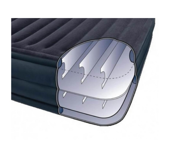 66718 Надувная кровать Raised Downy Bed 152х203х56см, встроенный насос 220V