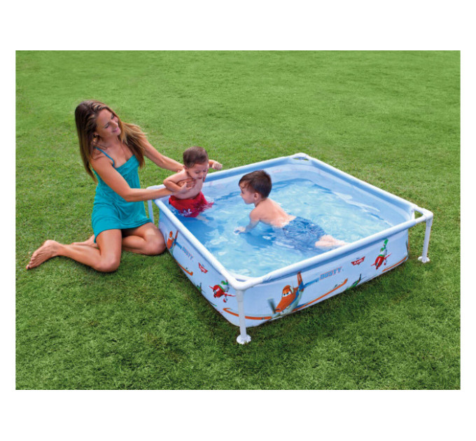 57174 Каркасный бассейн Mini Frame 122х122х30см "Planes" Disney, 337л, от 2 лет