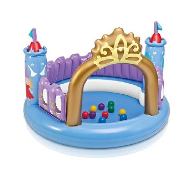 48669 Игровой центр 130х91см "Замок Принцессы" с мячами (10шт) и игрушкой, 3-6 лет