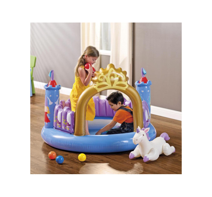 48669 Игровой центр 130х91см "Замок Принцессы" с мячами (10шт) и игрушкой, 3-6 лет