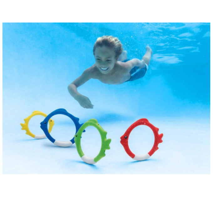 55507 Набор для подводной игры "Кольца - Рыбки" от 6 лет, 4 цвета в наборе