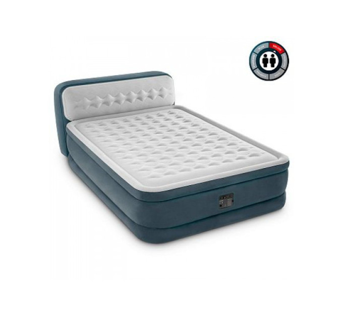 64448 Надувная кровать 152х236х86см "Ultra Plush Headboard" со спинкой, встр.нас. 220В, до 272кг