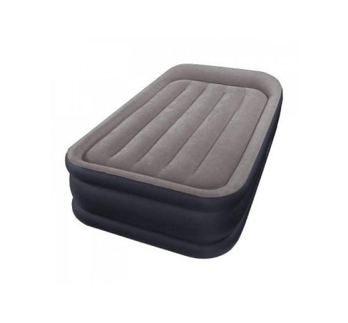 64132 Надувная кровать 99х191х42см "Deluxe" с подголовником, встр.нас. 220В, до 136кг