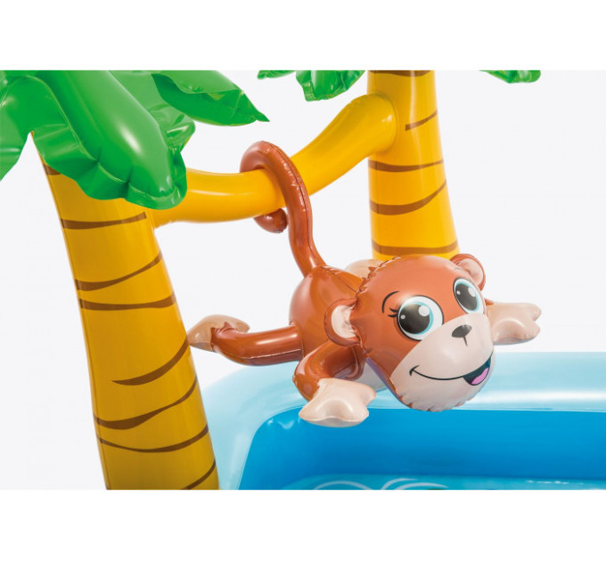 57161 Игровой центр 244х198х71см "Приключения в джунглях" с разбрыз, горк и игруш, 493л, до 81кг, от 2 лет