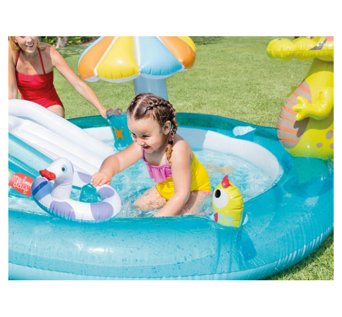 57165 Игровой центр 201х170х84см "Аллигатор" с разбрыз., горкой и игрушками, 160л, до 54кг, от 2 лет