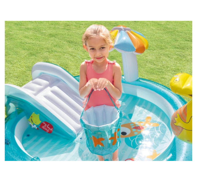 57165 Игровой центр 201х170х84см "Аллигатор" с разбрыз., горкой и игрушками, 160л, до 54кг, от 2 лет