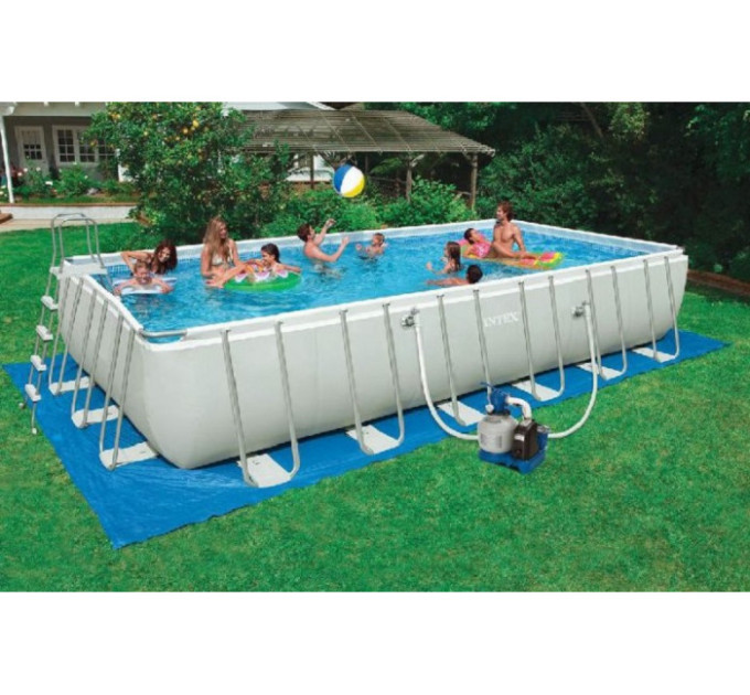 28364 Каркасный бассейн Ultra Frame 732x366x132см, 31805л, ком.фил.-нас, лест, тент, подс, наб.д/чис, воле
