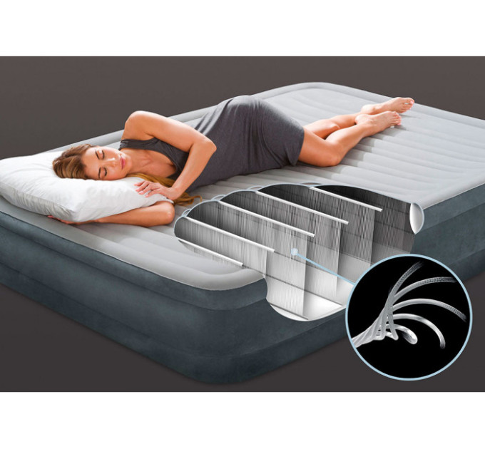 67770 Надувная кровать 152х203х33см "Comfort-Plush" встр.нас. 220В, до 272кг