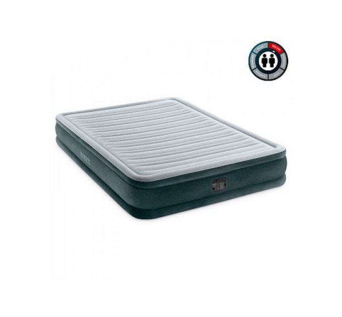 67770 Надувная кровать 152х203х33см "Comfort-Plush" встр.нас. 220В, до 272кг