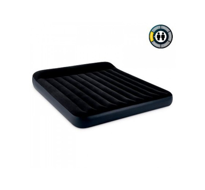 64144 Надувной матрас 183х203х25см с подголовником, до 272кг