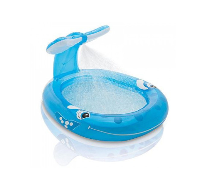 57435 Детский надувной бассейн 208х163х99см "Кит" с распылителем, 269л, от 2 лет