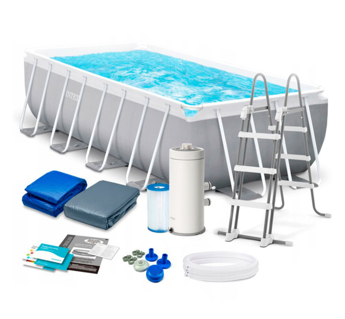 26792 Каркасный бассейн Prism Frame 488х244х107см, 10874л, фил.-насос 3785л\ч, лестница, тент, подстилка